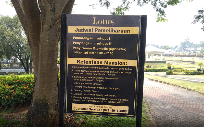 jadwal perawatan makam di san diego hills